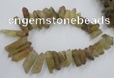 CTD929 Top drilled 13*18mm - 15*40mm wand lemon quartz beads