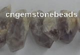 CTD933 Top drilled 10*14mm - 15*25mm faceted nuggets amethyst beads