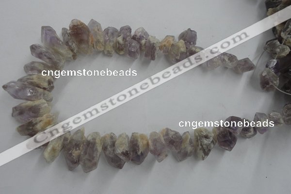 CTD933 Top drilled 10*14mm - 15*25mm faceted nuggets amethyst beads