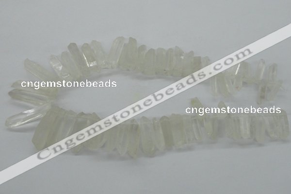 CTD937 Top drilled 6*20mm - 8*35mm sticks white crystal beads