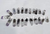 CTD940 Top drilled 8*25mm - 10*40mm sticks druzy amethyst beads