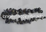 CTD944 Top drilled 10*15mm - 15*25mm nuggets plated druzy agate beads