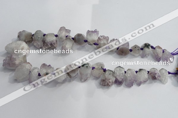 CTD953 Top drilled 10*15mm - 18*25mm nuggets druzy amethyst beads