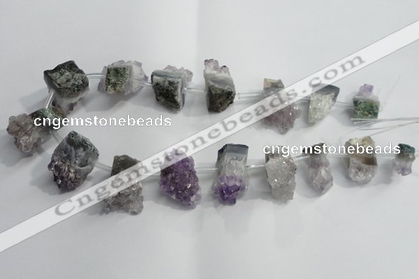 CTD954 Top drilled 15*25mm - 20*30mm nuggets druzy amethyst beads