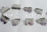 CTD955 Top drilled 25*35mm - 30*40mm freeform druzy amethyst beads