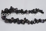 CTD956 Top drilled 8*10mm - 18*25mm faceted nuggets plated amethyst beads