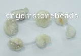 CTD960 Top drilled 15*20mm - 20*25mm nuggets plated druzy agate beads