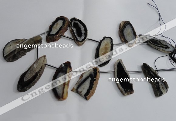 CTD963 Top drilled 15*35mm - 25*55mm freeform agate gemstone beads