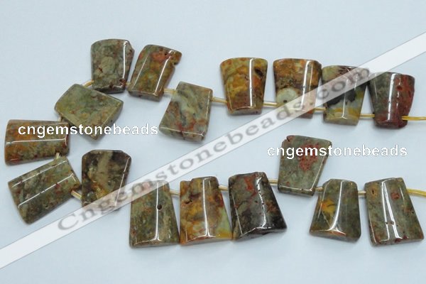 CTD965 Top drilled 22*30mm trapezoid agate gemstone beads