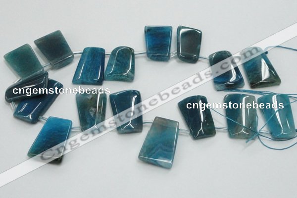 CTD967 Top drilled 22*30mm trapezoid agate gemstone beads