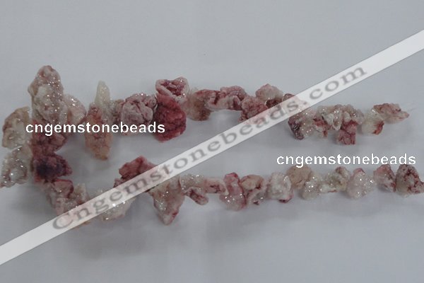 CTD976 Top drilled 10*15mm - 15*25mm nuggets plated druzy agate beads