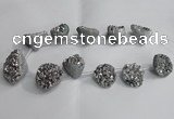 CTD991 Top drilled 12*15mm - 18*25mm nuggets plated druzy agate beads