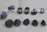 CTD993 Top drilled 12*15mm - 18*25mm nuggets plated druzy agate beads