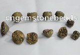 CTD994 Top drilled 12*15mm - 18*25mm nuggets plated druzy agate beads