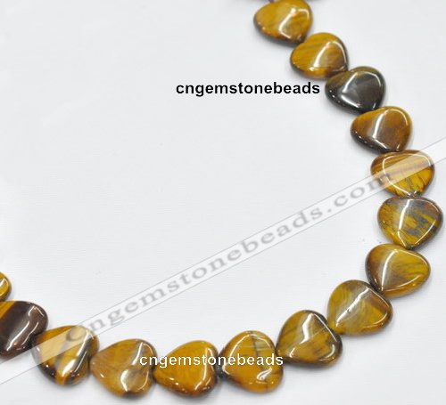 CTE06 15.5 inches 14mm heart yellow tiger eye beads wholesale