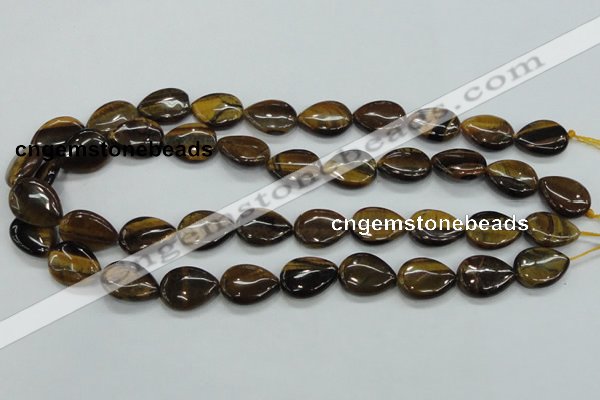 CTE100 15.5 inches 13*18mm flat teardrop yellow tiger eye beads