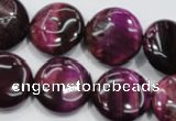 CTE1005 15.5 inches 18mm flat round dyed red tiger eye beads