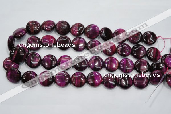 CTE1005 15.5 inches 18mm flat round dyed red tiger eye beads