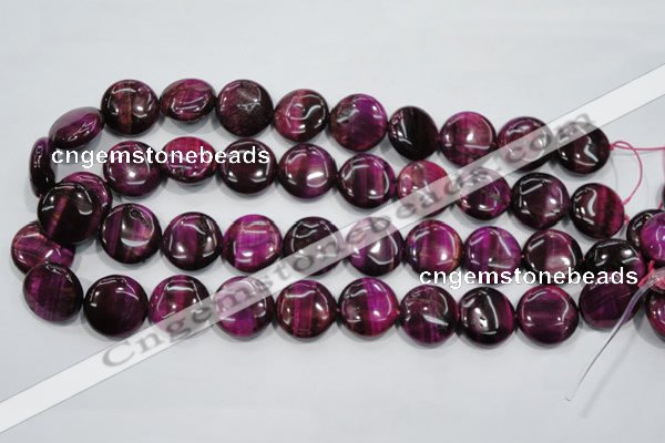 CTE1006 15.5 inches 20mm flat round dyed red tiger eye beads