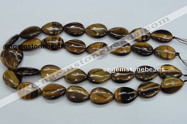 CTE101 15.5 inches 18*25mm flat teardrop yellow tiger eye beads