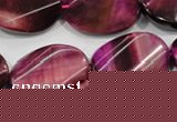 CTE1010 15.5 inches 20*30mm twisted oval dyed red tiger eye beads