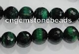 CTE1012 15.5 inches 8mm faceted round dyed green tiger eye beads