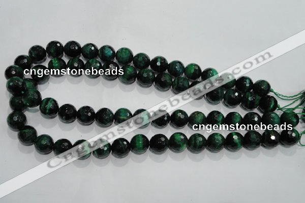 CTE1012 15.5 inches 8mm faceted round dyed green tiger eye beads