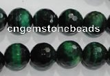CTE1015 15.5 inches 12mm faceted round dyed green tiger eye beads