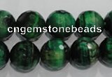 CTE1016 15.5 inches 14mm faceted round dyed green tiger eye beads