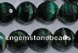 CTE1017 15.5 inches 16mm faceted round dyed green tiger eye beads