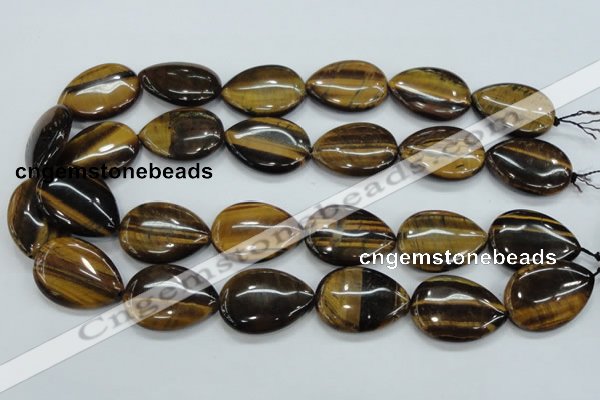 CTE102 15.5 inches 22*30mm flat teardrop yellow tiger eye beads