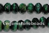 CTE1023 15.5 inches 8*12mm faceted rondelle dyed green tiger eye beads