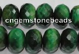 CTE1025 15.5 inches 12*16mm faceted rondelle dyed green tiger eye beads