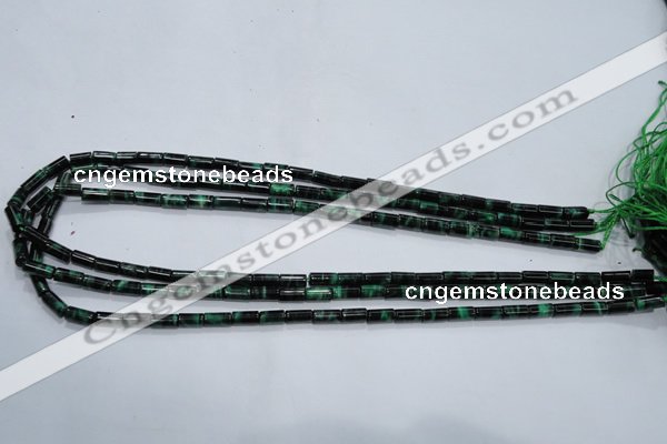 CTE1027 15.5 inches 4*8mm tube dyed green tiger eye beads wholesale