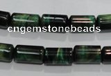 CTE1030 15.5 inches 8*14mm tube dyed green tiger eye beads wholesale