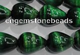 CTE1033 15.5 inches 15*20mm teardrop dyed green tiger eye beads