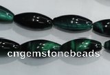 CTE1036 15.5 inches 8*18mm rice dyed green tiger eye beads