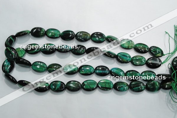 CTE1043 15.5 inches 13*18mm oval dyed green tiger eye beads