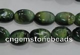 CTE1048 15.5 inches 10*14mm oval dyed green tiger eye beads