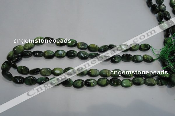 CTE1048 15.5 inches 10*14mm oval dyed green tiger eye beads