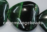 CTE1086 15.5 inches 40*40mm heart dyed green tiger eye beads