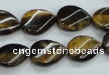 CTE109 15.5 inches 12*18mm twisted teardrop yellow tiger eye beads