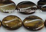 CTE110 15.5 inches 18*25mm twisted oval yellow tiger eye beads