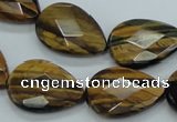 CTE111 15.5 inches 16*22mm faceted & flat teardrop yellow tiger eye beads