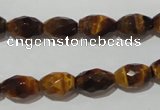 CTE1113 15.5 inches 8*12mm faceted rice yellow tiger eye beads