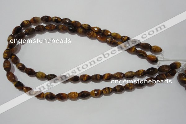 CTE1113 15.5 inches 8*12mm faceted rice yellow tiger eye beads