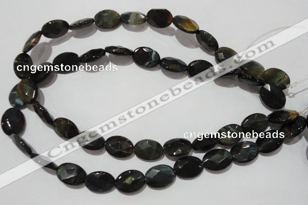 CTE1118 15.5 inches 13*18mm faceted oval blue tiger eye beads