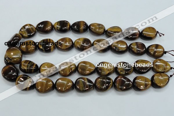 CTE114 15.5 inches 18*22mm nugget yellow tiger eye beads wholesale