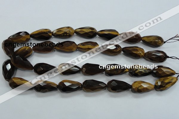 CTE117 15.5 inches 14*26mm faceted teardrop yellow tiger eye beads