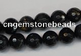 CTE1188 15.5 inches 10mm faceted round blue tiger eye beads